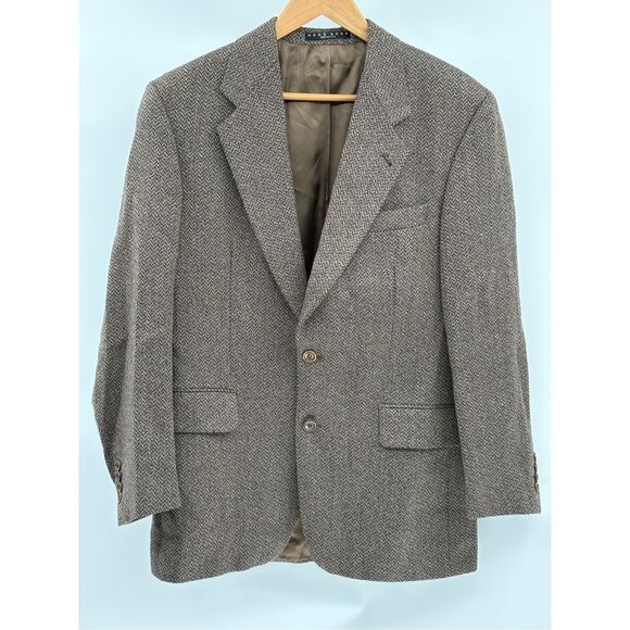 Hugo‎ Boss Blazer Sport Coat Tweed Men Size 40R Brown Wool Suit Jacket
